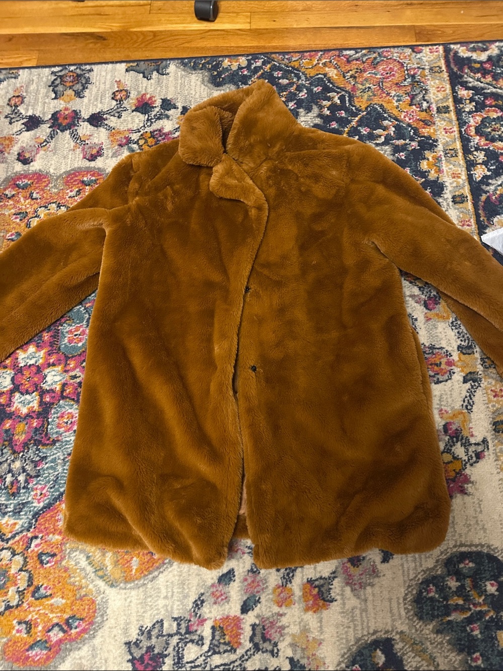 Rust Brown Faux Fur Coat - Women's Cozy Jacket